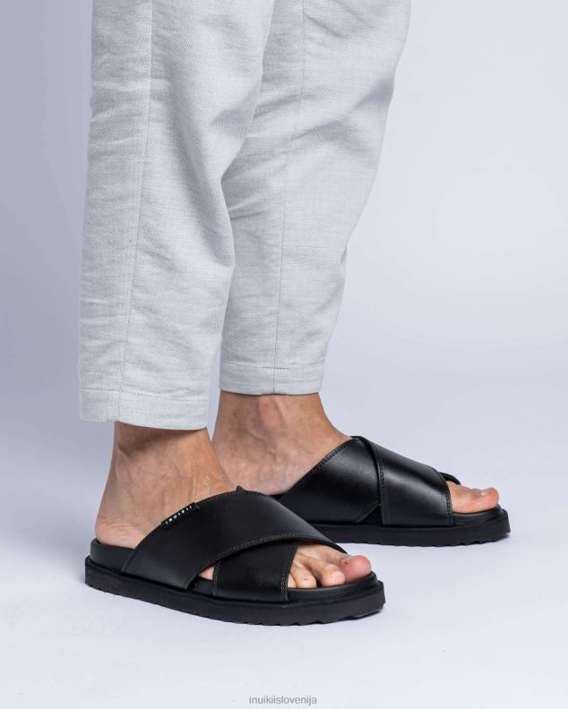 INUIKII moški prekrižano usnje HVNB350 obutev Črna