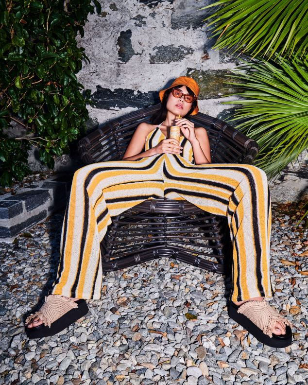 INUIKII ženske platforma rafija luna HVNB81 obutev bela