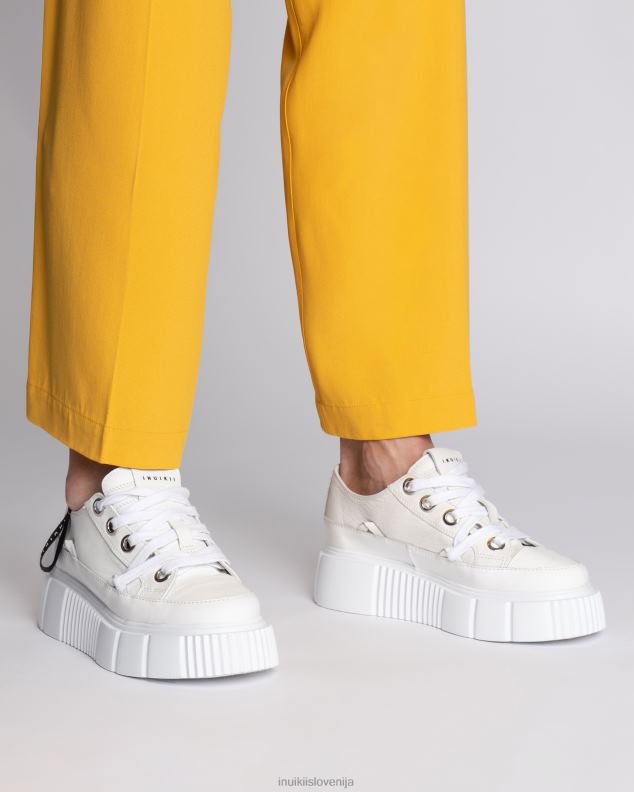 INUIKII ženske matilda usnjena nizka HVNB52 obutev bela