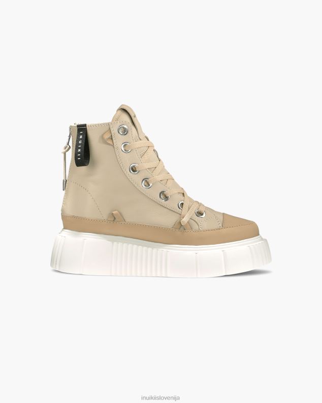 INUIKII ženske matilda usnjena visoka HVNB49 obutev krema