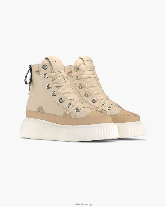 INUIKII ženske matilda usnjena visoka HVNB49 obutev krema