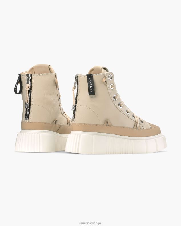 INUIKII ženske matilda usnjena visoka HVNB49 obutev krema