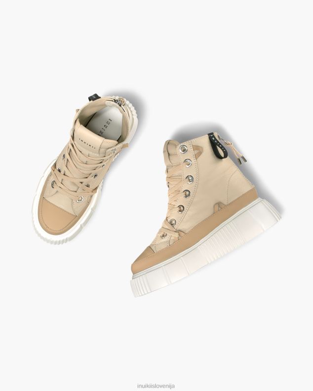 INUIKII ženske matilda usnjena visoka HVNB49 obutev krema