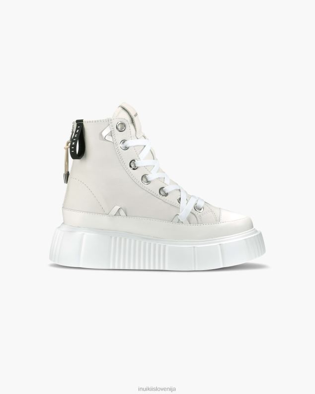 INUIKII ženske matilda usnjena visoka HVNB50 obutev bela