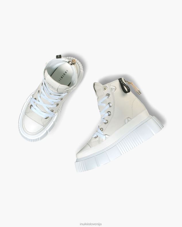 INUIKII ženske matilda usnjena visoka HVNB50 obutev bela