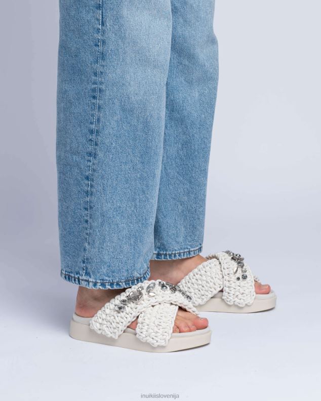 INUIKII ženske tkani kamni HVNB2 obutev prava bela