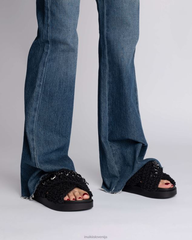 INUIKII ženske tkani kamni HVNB4 obutev prava črna