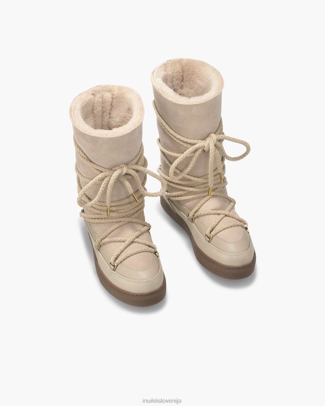 INUIKII ženske klasična visoka čipka HVNB129 obutev bež