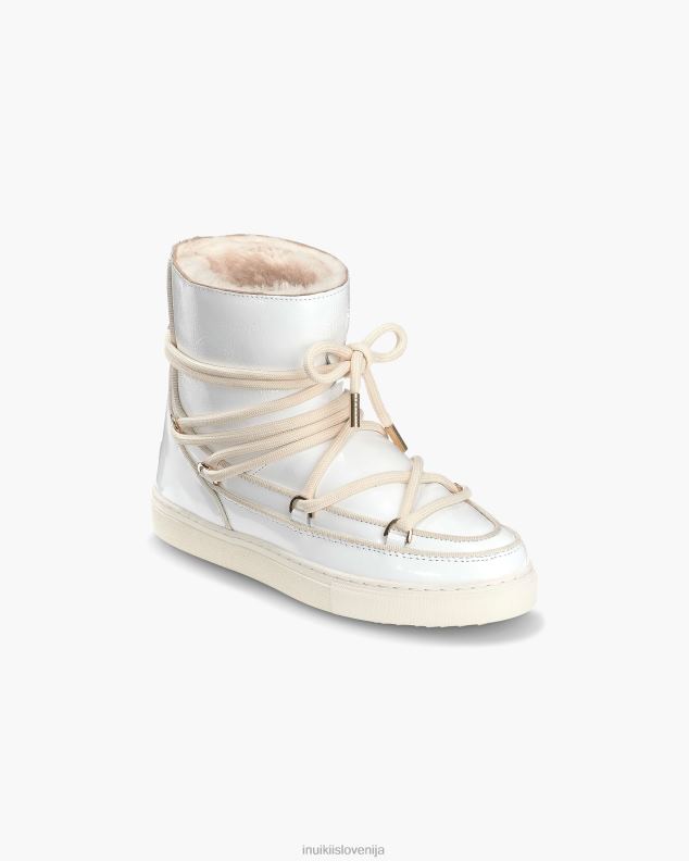 INUIKII ženske polni usnjeni naplak HVNB192 obutev umazano bela