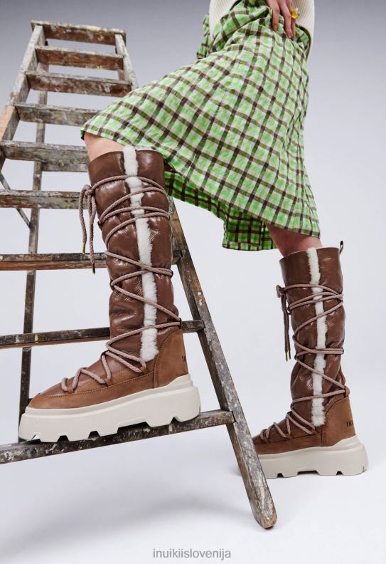 INUIKII ženske vzdržljivost udobno visoka HVNB176 obutev rjav